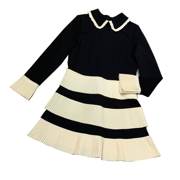 White Black Dress Spring New Designer Runway Dresses Long Sleeve Elegnat Fashion Mini Dress Female A-line