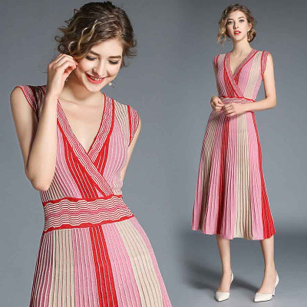 Women Long Summer Casual Dress V Neck Sleeveless Dresses Novelty Sundress Mini Jersey Dresses( Behind and Front Can Wear)