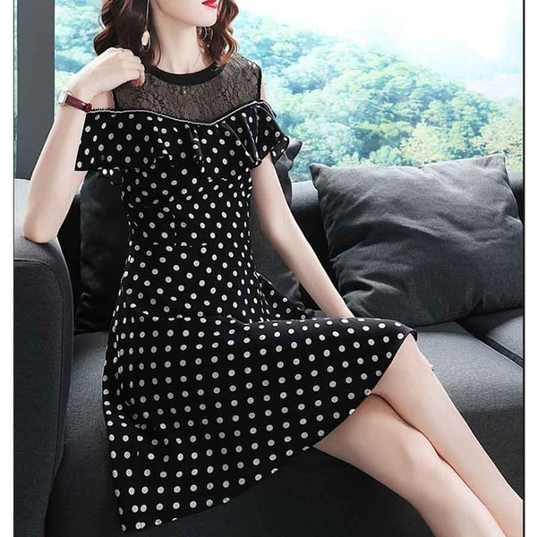 2018 Summer Black White Printed Mini Dress Luxury Lace Party Dresses Net Yarn Perspective Dress Sexy Women Clothings Girls Party Formal