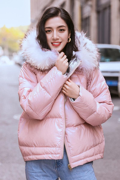 Women's Street Fashion Short Warm Outwear Thick Duck Down Loose Jacket Reversible Clothes Puffer Jacket Hooded