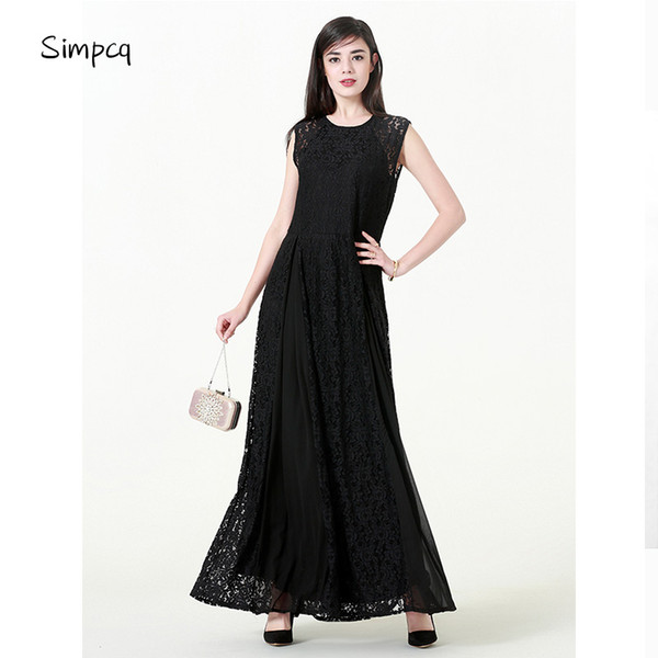 Plus Size Sale Loose Dress Simpcq New Arrival Sleeveless O-neck Summer Lace Dress Vestidos For Beautiful Lady Elbise7009