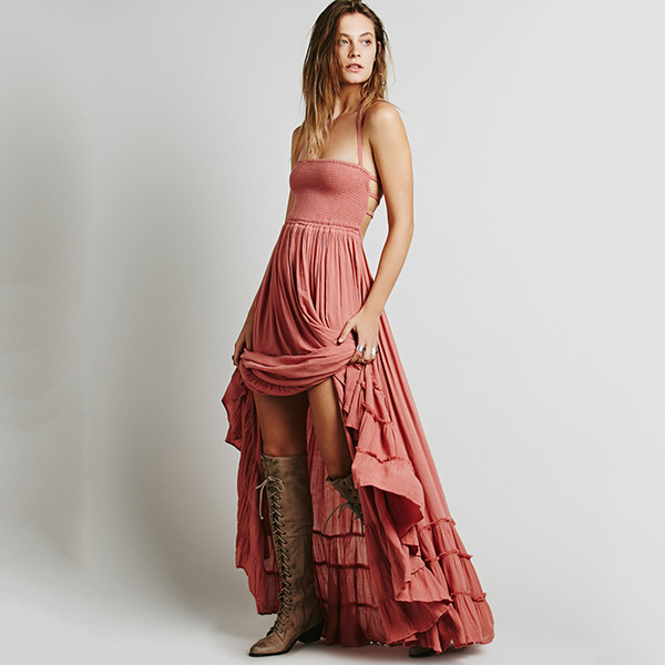 Ankle-length Summer Oodj Draped Empire Solid Tank Rushed Promotion Vestidos Plus Size Maxi Dress Charm Women Backless Dress