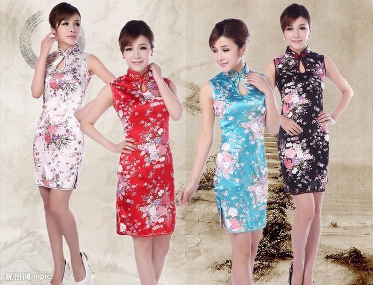 Shanghai Story new sale sexy qipao Chinese tranditional qipao vintage cheongsam dress vintage sleeveless cheongsam dress 4 color JY055