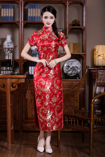 Shanghai Story New arrival long cheongsam dress Evening Dresses Traditional chinese qipao dresses Red