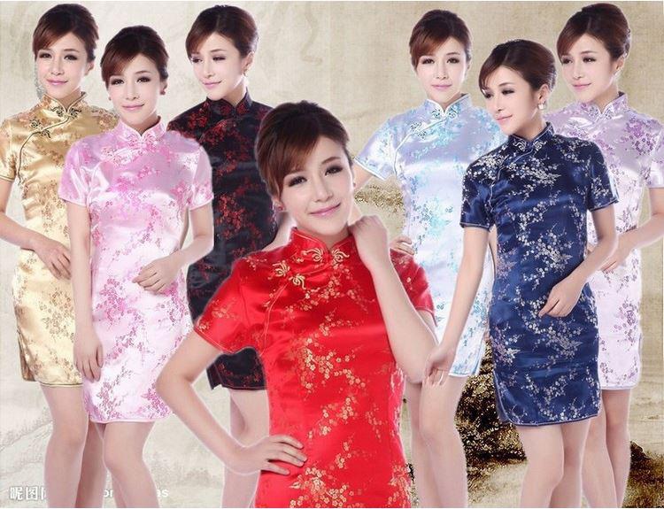 Shanghai Story New design cheongsam dress vintage flower printed Qipao Cheongsam Dress Chinese traditional dress for women 7 color JY010