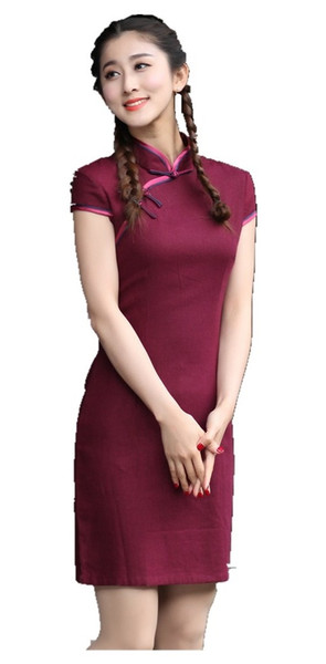 Shanghai Story Linen Qipao chinese traditional dress women Vintage short cheongsam dress oriental dress china qipao 6 Style