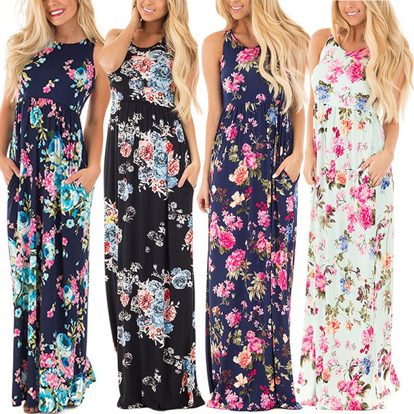 Buyter(TM) Summer Sexy Floral Vintage Floor-length Party Night Club Beach Office Daily Female Robe Dress