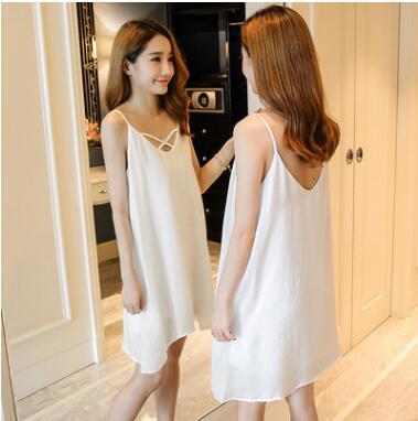 Buyter(TM) Hot Women Summer Beach Style Casual Loose Backless Solid Sexy White,Black Dresses Free Shipping