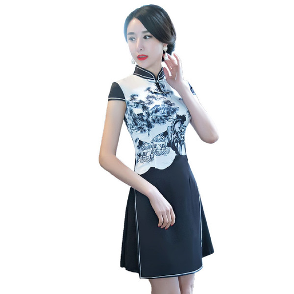 Shanghai Story 2017 Short cheongsam Short Sleeve oriental dress chinese Oriental dress chinese Women's Clothing Short Qipao