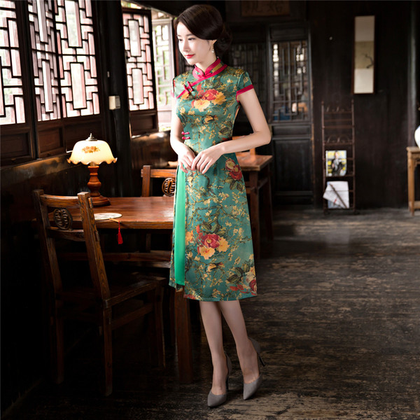 Shanghai Story Vietnam ao dai Woman's Chinese traditional dress Summer dress short qipao for women Oriental Dress