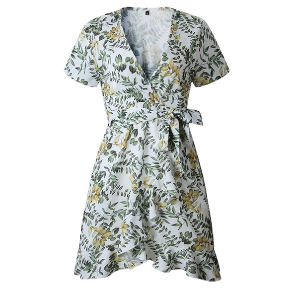 Spring And Summer Sexy V-Neck Lotus Leaf Female Dresses Fashion Female Style Popular Trend High Quality jooyoo