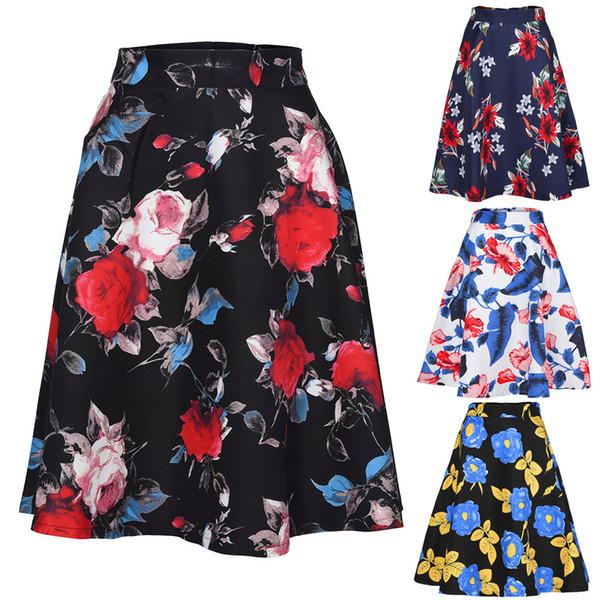 Womail Women skirt Summer Ladies Vintage Summer Floral Print High Waist Skater Skirt Mini Casual 2019 dropship f10