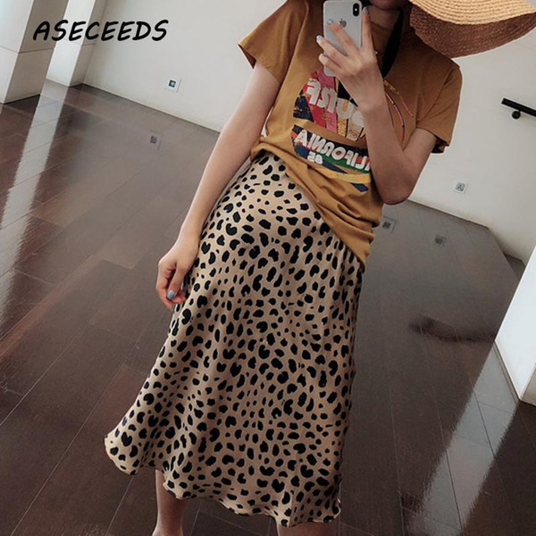 Summer kawaii boho bodycon leopard print high waist skirts womens midi leopard skirt punk streetwear korean style