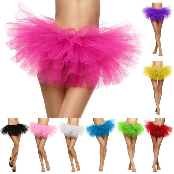 JAYCOSIN women's Skirts girl Prey Girl sexy Skirts Elastic Stretchy Tulle Adult Tutu 5 Layer Skirt solid MAR20