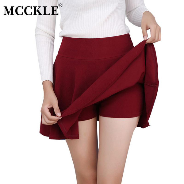 MCCKLE S-5XL Women's All Fit Tutu School Short Skirt Pants 2017 Summer 6 Colors Mini Saia High Waist Faldas Mujer Short Feminino