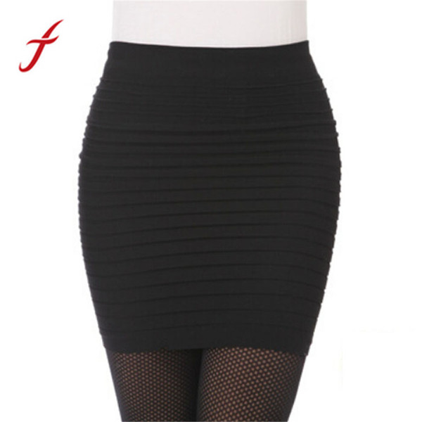 Wholesale- Feitong 2017 Fashion Skirts Women Autumn High Waist Sexy Short Skirts Package Hip Short Skirts Female Fashionable Saias Feminina
