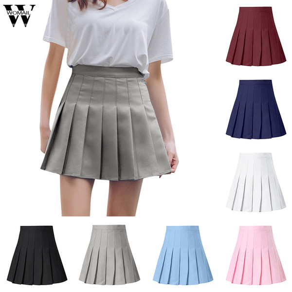 Womail Skirt 1PC Skirts Summer Women's Fashion High Waist Pleated Mini Skirt Slim Waist Casual Tennis Skirts 2019 May13 Dropship