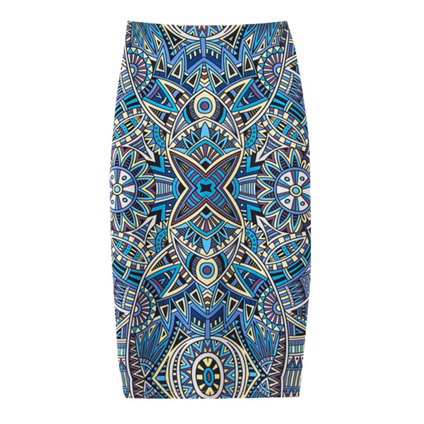 Pencil Skirt Ladies Summer Fashion Trend Comfortable faldas mujer moda Casual Bag Hip Skirt Print Bohemian jupe femme