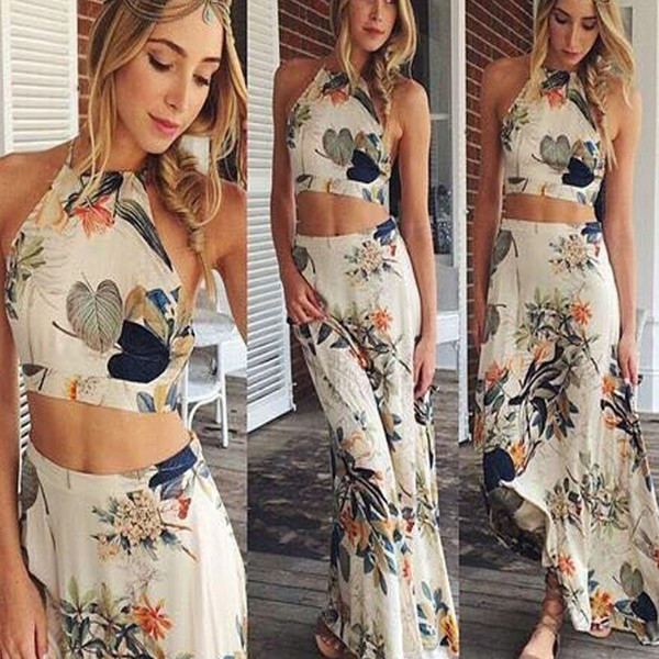 Maxi Skirt Summer Fashion Bohemian Double Layer Chiffon Pleated Elastic Waist Skirt long falda larga verano Comfortable