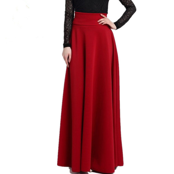 Fashion Women All-match High Waist Longuette Super Pendulum Half-body Skirt Will Code Plus Size S - 5xl Long Pleated Skirts