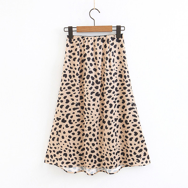 2018 Women Summer Beach Chiffon Skirt High Waist Ladies Animal Leopard Print Girls Bohemian Female Vintage Boho Party Faldas