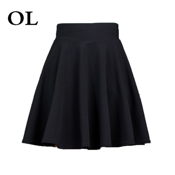 [OL] Spring Summer New Korean Solid A-Line Above Knee, Mini Patchwork Plus Size Slim High Skirt Woman T316