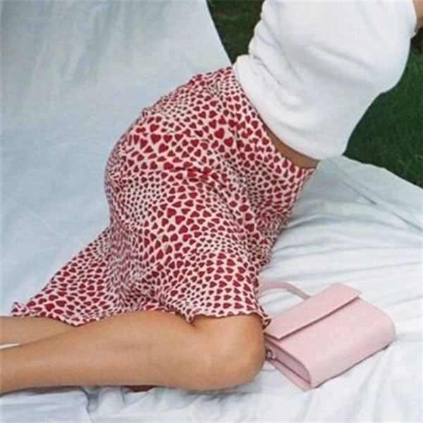 Summer style Casual women beach boho printed elegant skirt 2019 fashion High waist leopard print side hip Skirt skirts 4 colors
