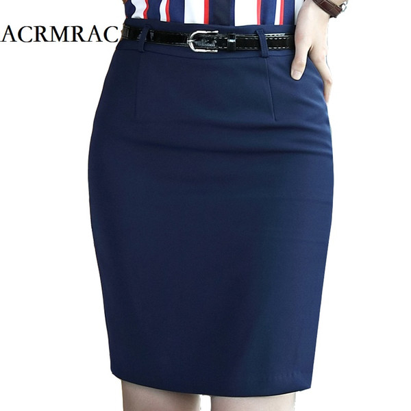 ACRMRAC Women's clothing Formal wear The New Summer skirt Solid color Slim zipper Split Business Formal Skirt