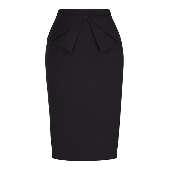 Bow-knot Women New Arrival Cotton Pencil Midi Skirt Vintage Summer Split Designer Zipper Elastic Bodycon Skirt Female Saias