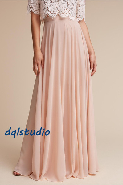 Long Skirts Blush Chiffon Skirts 2017 New Arrival Fancy Chiffon Long Skirts Women Clothing High Quality Custom Made Black,Champagne,Yellow