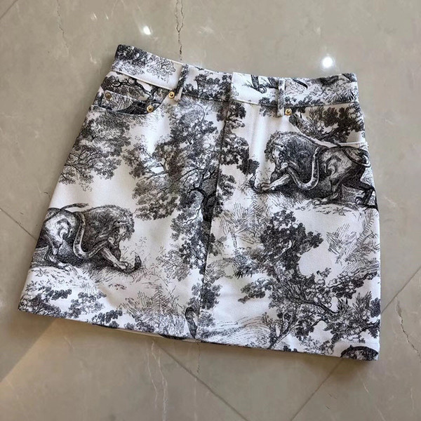 Ladies Skirts New Fashion Summer Clothes Vintage Floral Print Mini Skirts Retro High Waist Skirt Bodycon