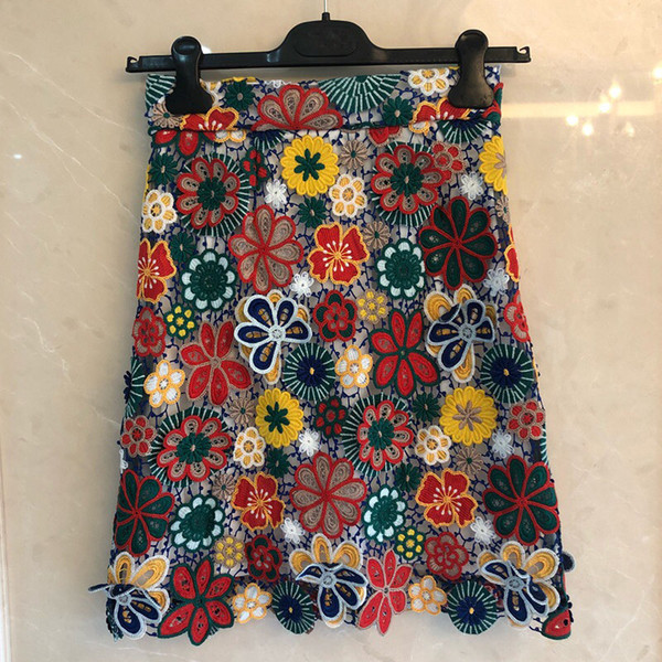 Embroidery Skirts Designer Style Newest Women Fashion Skirts Flower Women A Line Mini Skirt Female