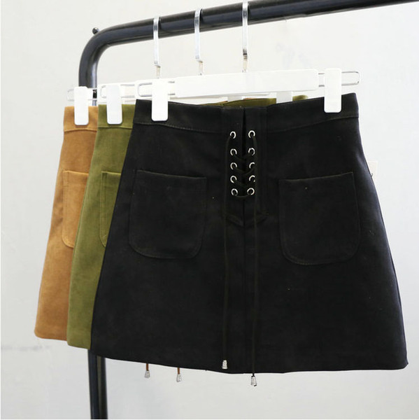 Spring And Summer New Personality Casual Students A-Line Short Skirt With Double Pockets Women's Skirt jooyoo