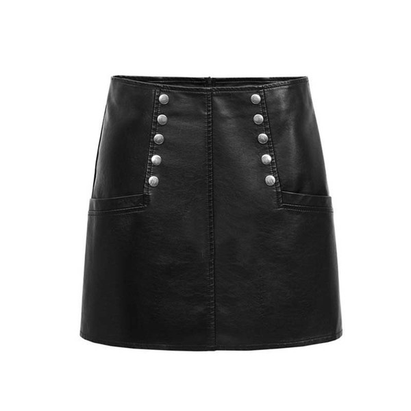 DIDI Womens Skirts Temperament Breasted Large Size Personality Skirt High Quality Anti-Away A Word Black Short Skirt DN190