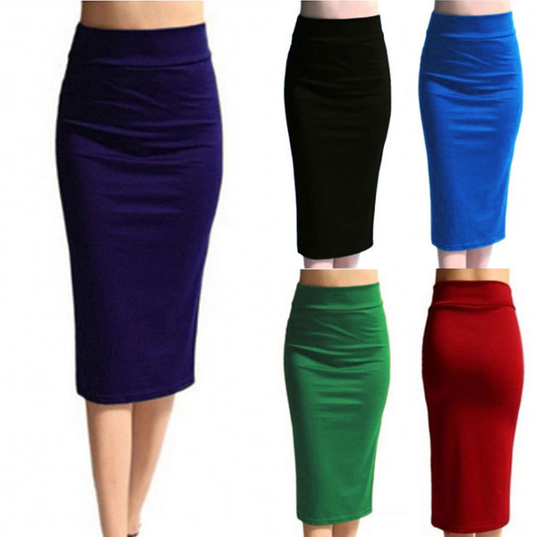 Women Skirts Pencil Skirt With High Waist Tight Office Skirt Fashion Slim Casual Package Hip Skirt CL096