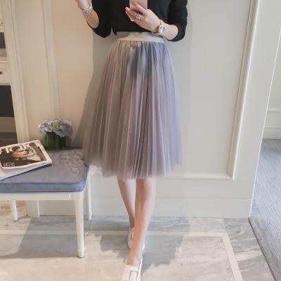 TIGENA Tulle Skirt Women 2019 Summer A-line Midi Skirts Female High Waist Tutu Pleated Skirts For Women School Sun Skirt Black