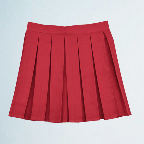 Women All-match A Line Skirt Student High Waist Solid Color Cute Pleated Skirt Large Size XS--4XL