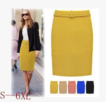 Wholesale-Fashion Candy Color Skirt Women High Waist Business OL Pencil Skirts