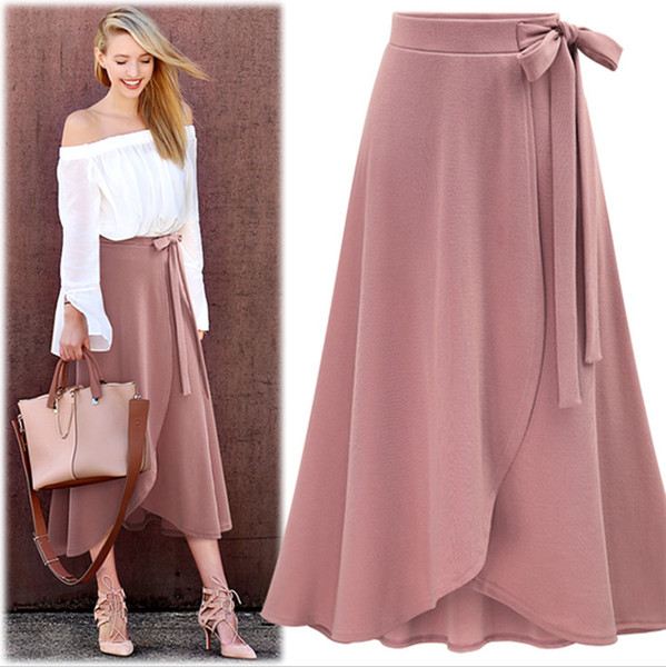 Skirt women's new high waist irregular skirt split skirt Europe and America large size long straps