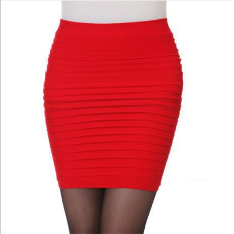 Free shipping new 15 colors Sexy lady woman pleated skirt summer bag hip female high waist A word skirt one step skirt large size#8693