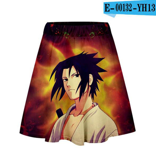 Wholesale fashion 3D elements fire shadow cartoon printing ladies casual lower body A word skirt youth leisure college wind XL skirt