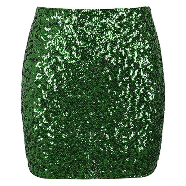 Shiny Reflective Sequin Skirt Women Sexy High Waist Glitter Gold Silver Pencil Skirts Bodycon Ladies Party Club Mini Skirt Jupe