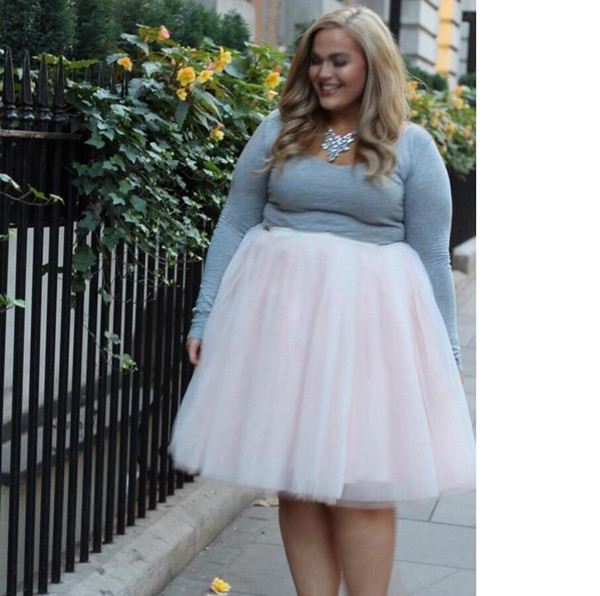 Beautiful plus-size woman Pink Tutu Skirt Custom Made Knee Length Tulle Skirt high quality New style Christmas party waist