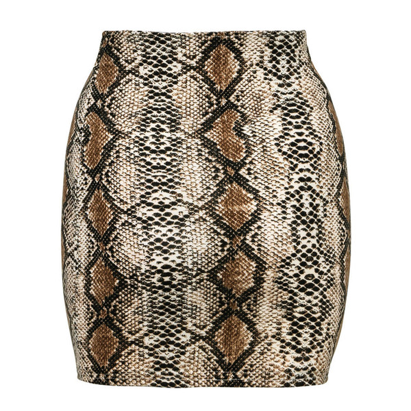 Sleeper #501 2019 NEW FASHION Women Sexy Snake Print High Waist Zippers Pencil Mini Skirt short casual party hot Free Shipping