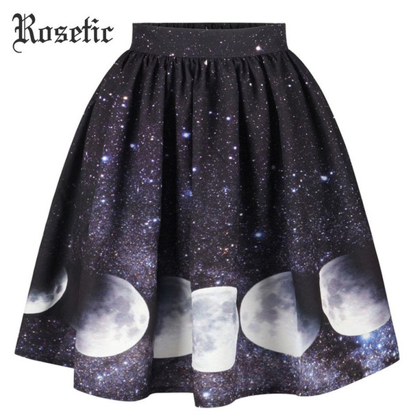 Rosetic Gothic Ball Gown Women Print Color Block Star Spring Black Casual Skirt Fashion Preppy Harajuku Street Pastel Goth Skirt