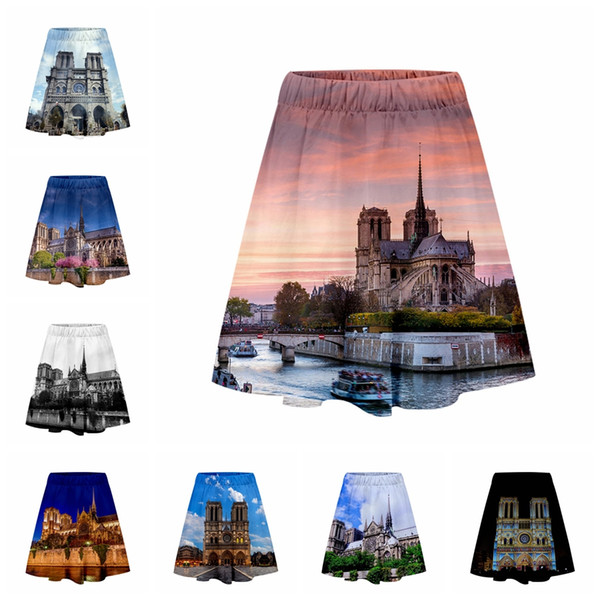 Notre Dame de Paris Skirt 11 Styles Women Girls 3D Printed Dress Short Sleeve Summer Short Skirt LJJO6699