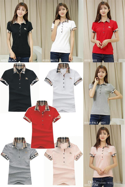 Polos ladies fashion casual polo shirt ladies polo shirt 8-color s-2XL Camisetas blouse Mujer camiseta A09