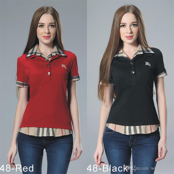 Polos ladies fashion casual polo shirt ladies polo shirt 8-color s-2XL Camisetas blouse Mujer camiseta A013