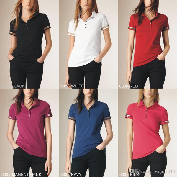 Polos ladies fashion casual polo shirt ladies polo shirt 8-color s-2XL Camisetas blouse Mujer camiseta A014