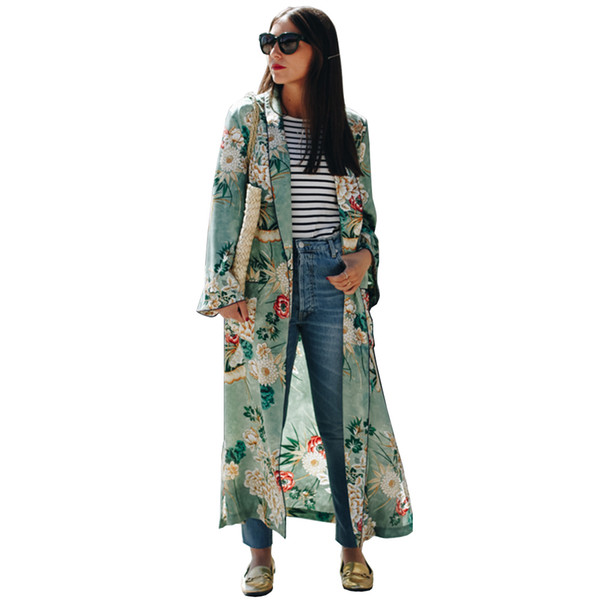 Women Ethnic Flower Print Blouse Shirt Long Kimono Women Cardigan Elegent Long Sleeve Summer Blouse Blusas chemise femme Tops